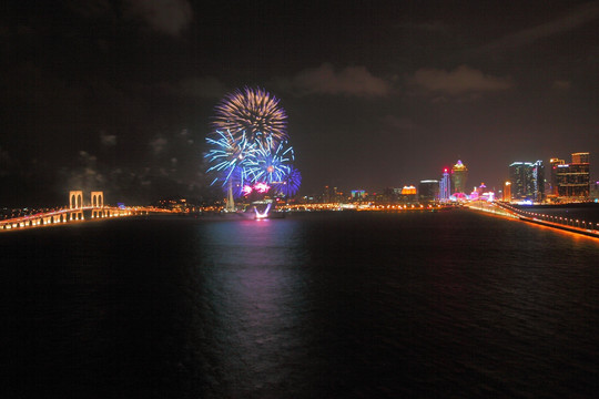 烟火 礼花 澳门 夜景