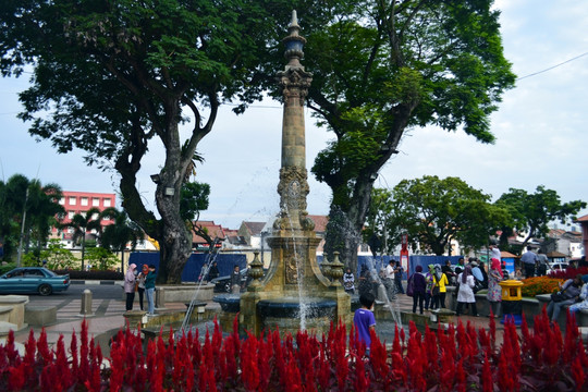 马六甲荷兰红教堂喷泉