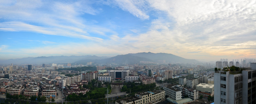 潮汕揭阳市榕城区风景俯瞰全景