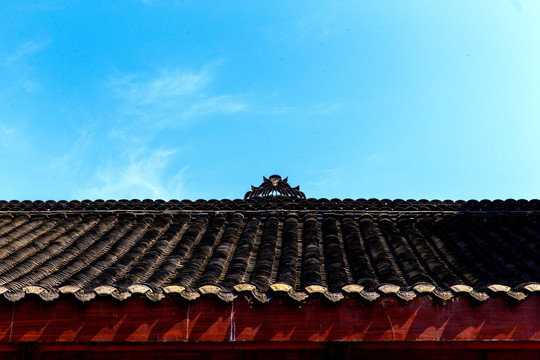 传统民居徽派建筑冷摊瓦瓦房屋顶