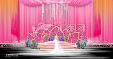 粉色系婚礼舞台