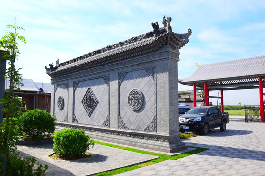 唐语砖雕照壁