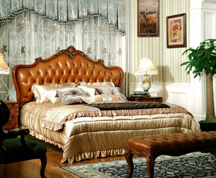 古典床 美式床 实木床