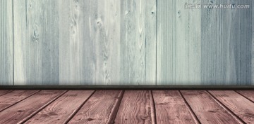 褪色的蓝色木板