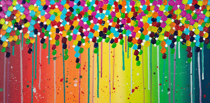 彩色气球抽象油画