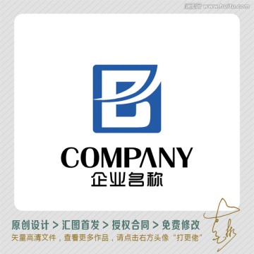 BJ字母方正简洁LOGO出售