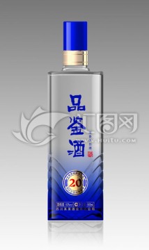 蓝色酒瓶效果图