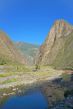 青藏高原 高山峡谷河流
