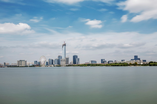 苏州金鸡湖全景风光