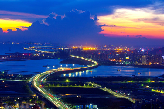 深圳湾宝安城市海景