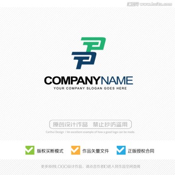 PT字母 LOGO设计