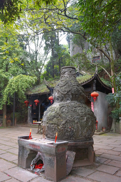 新津老子庙老君洞 炼丹葫芦雕塑