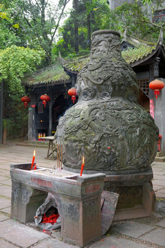 新津老子庙老君洞 炼丹葫芦雕塑