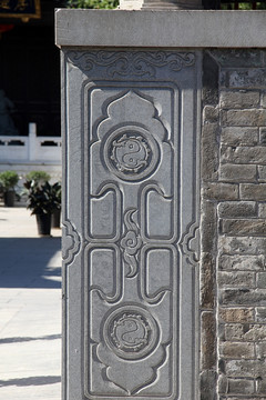 中式围栏雕刻花纹