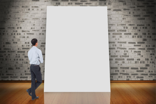 男人思考的复合形象