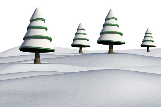 雪地和冷杉树