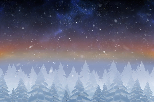 下雪的复合图像