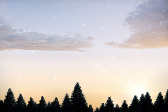 下雪的复合图像