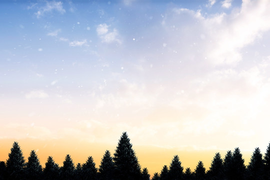下雪的复合图像