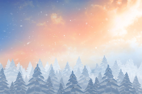 下雪的复合图像