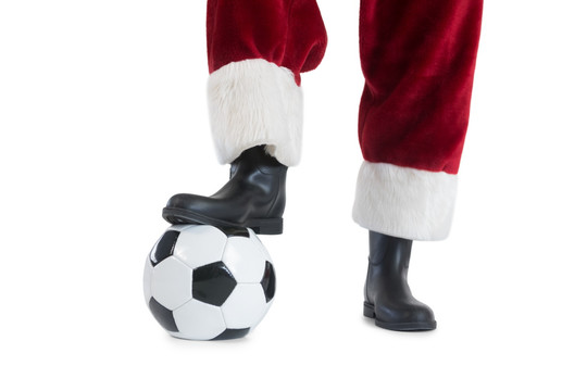 踢足球的圣诞老人