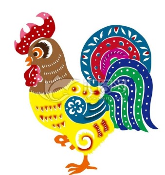 春节年画彩色鸡