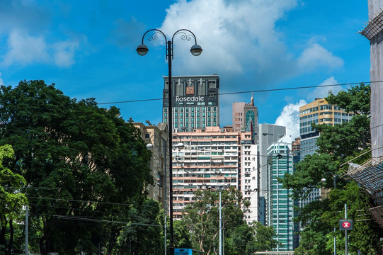 香港街景 密集的楼宇