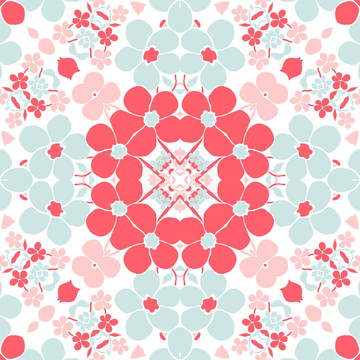 数码印花 对称花纹