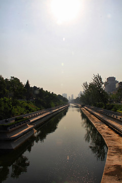 西安 古城墙 护城河