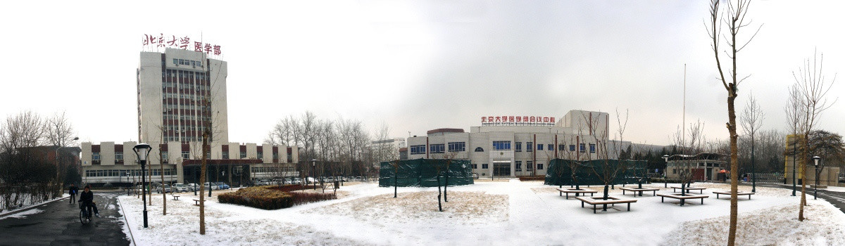 北京大学医学部180度雪景