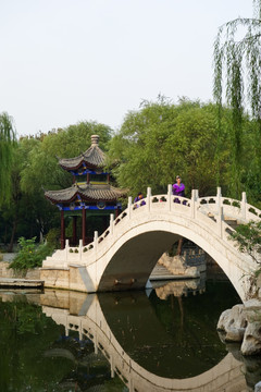 中式园林 亭子拱桥