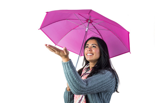 妇女撑雨伞