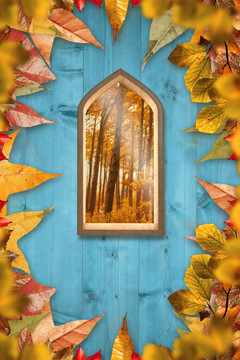 拱形窗防秋叶图案