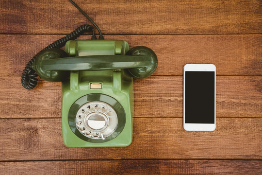 旧电话和手机