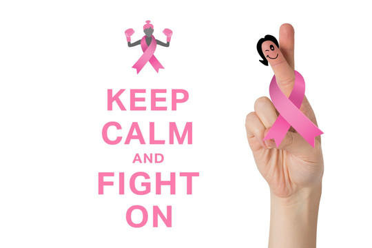 乳腺癌带交叉手指