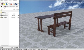 夜市桌椅板凳3d模型