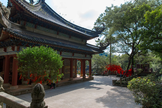 传统中国建筑园林能仁寺飞檐风景