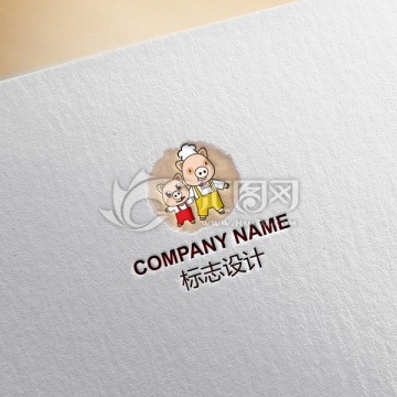 小猪卡通LOGO设计