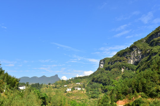 湖北恩施市麂子渡村落风光风景