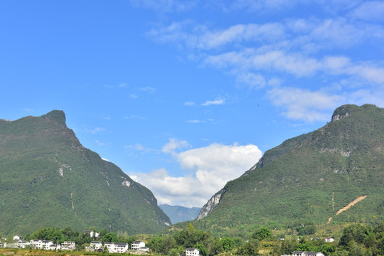 湖北恩施市麂子渡村落风光风景