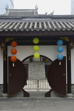 成都大慈寺 中式庭院 月亮门