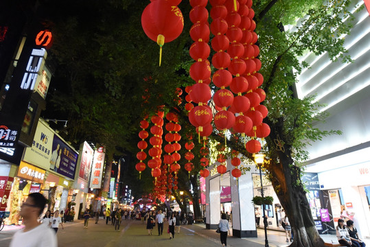 广州北京路步行街夜景