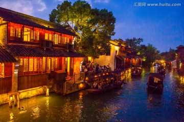 乌镇西栅古镇夜景