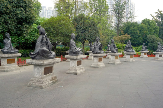 成都永陵公园 锦城丝管古乐石雕