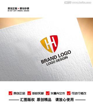 H地产盾牌金融科技LOGO