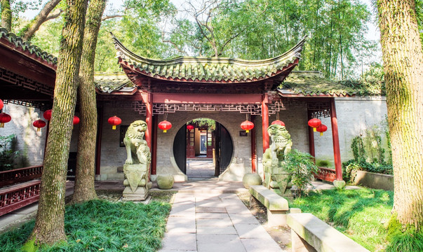 中国古典园林 古建筑 月亮门
