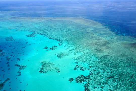 海景浅海环礁珊瑚礁浅滩大堡礁