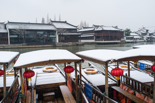 古镇 雪景