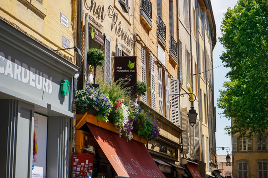 欧洲法国乡村小镇街景