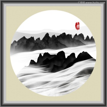 意境水墨山